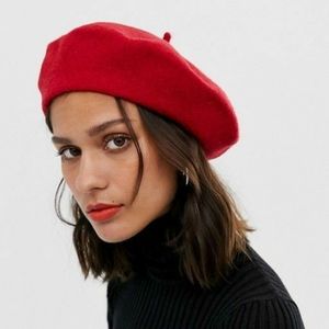 100% Wool Red Beret from Czechoslovakia D-49